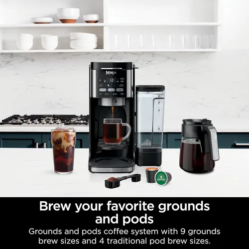 Miniatura 11 de Ninja Cafetera de goteo Máquina de café DualBrew Pro caliente y helada Uso con cápsulas de café K-Cup 3 estilos de preparación
