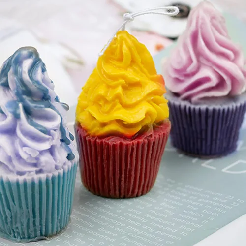 Miniatura 4 de Wehous 2 moldes de silicona para velas, molde de jabón en forma de magdalena, molde de vela de resina para fundición epoxi 3D lindo helado chocolate