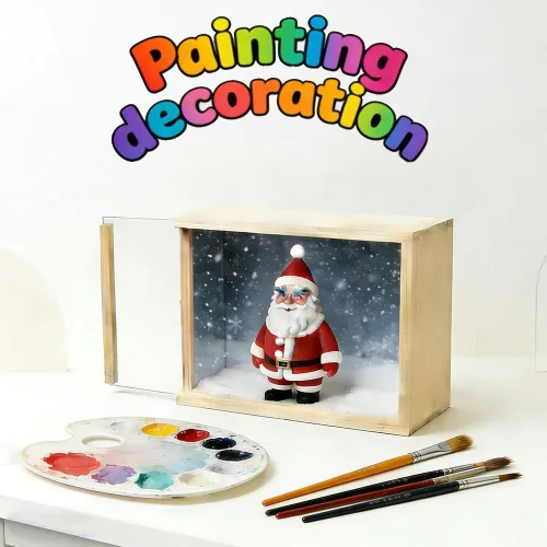 Miniatura 4 de YCOSAN 2 cajas de madera sin terminar, 7.9 x 5.9 x 2.7 pulgadas, cajas rectangulares grandes de madera con tapa para suministros de regalo de fiesta
