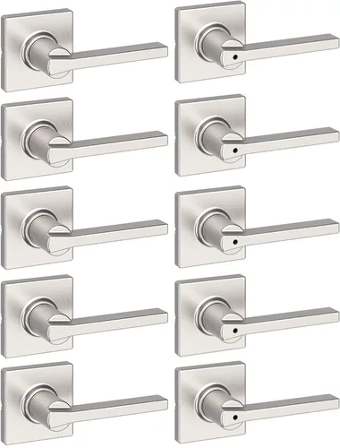 Miniatura 38 de Kwikset Casey - Manija de puerta de paso interior, palanca para puertas de armario y pasillo, manija reversible sin bloqueo, negro mate