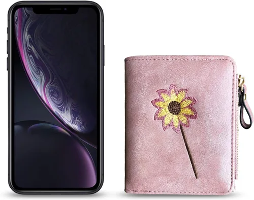 Miniatura 7 de AOXONEL Billetera pequeña y plegable para mujer, Rfid, compacta y bonita con cremallera, monedero para adolescentes y niñas (rosa)