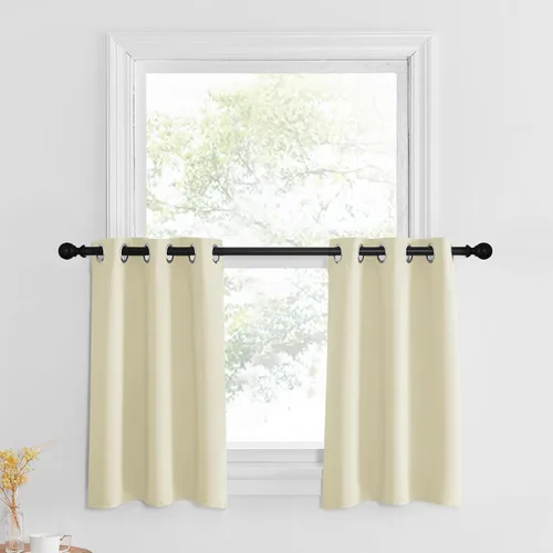Miniatura 117 de NICETOWN Cortinas opacas de cocina para ventana sobre el fregadero, aislamiento térmico, decoración del hogar, pequeños niveles opacos con ojales
