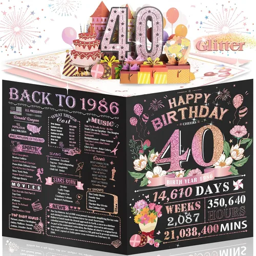 Miniatura 15 de Tarjeta de cumpleaños número 10 para niña, niño, nieto, nieta, hijo, hija, gigante, desplegable, “Happy 10th Year Old”, decoración, regalo de Negro
