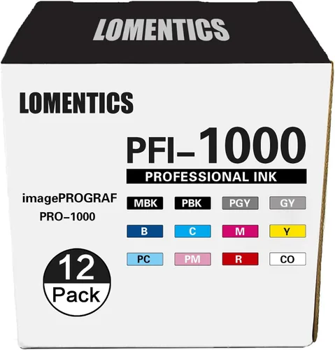 LOMENTICS Cartuchos de tinta compatibles de repuesto para Canon PFI-1000 (negro mate, negro fotográfico, cian, magenta, amarillo, rojo, gris, azul,