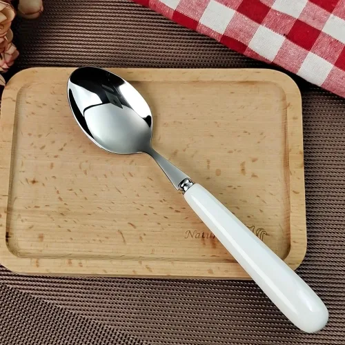 Miniatura 9 de MEIYAHOME 3 cucharas de cena fina de acero inoxidable 18/10 con borde redondo, cuchara de postre SUS304, 3