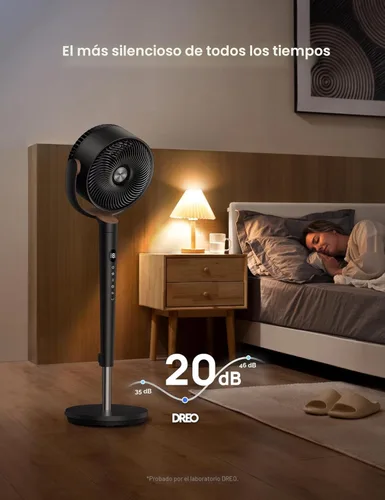Miniatura 6 de Dreo Ventilador para dormitorio, ventilador de pie oscilante de 120°, ventilador de piso silencioso con motor de CC, ventilador de pedestal