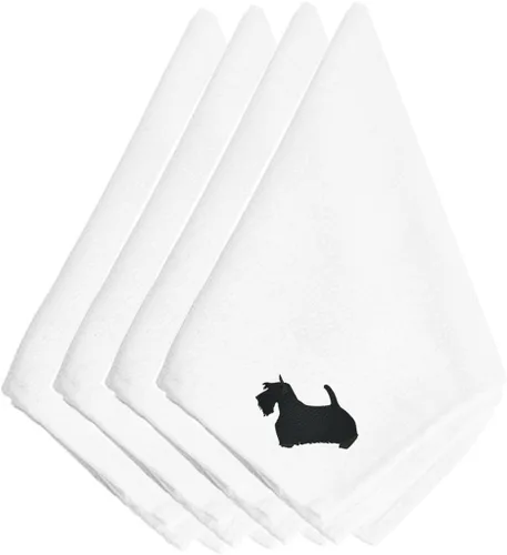 Miniatura 48 de Caroline's Treasures BB3448NPKE Affenpinscher - Juego de 4 servilletas bordadas, lavables, suaves, duraderas, servilletas de mesa para hotel