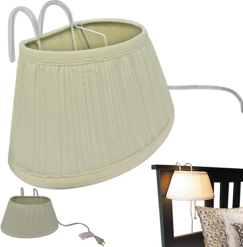 Evelots Lámpara de Lectura para Cabecero de Cama Luz de Libro (Paquete de 2) Pantalla de Tela Suave - Cordón de Encendido/Apagado Fácil