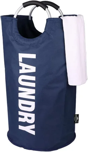Miniatura 24 de DOKEHOM - Canasta de lavandería extragrande de 125 litros, bolsa de lavandería plegable, canasta de ropa alta y autónoma, contenedor de lavado Beige