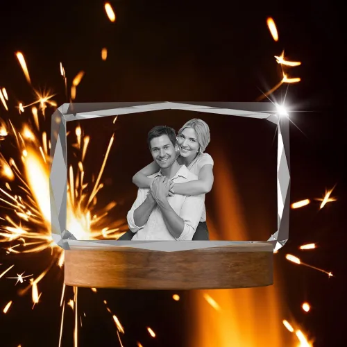 Miniatura 14 de Foto de Cristal 3D, Regalos Personalizados del Día de la Madre para Mujeres Hombres Esposa Marido Mamá Padre, Regalos Personalizados con Grabado