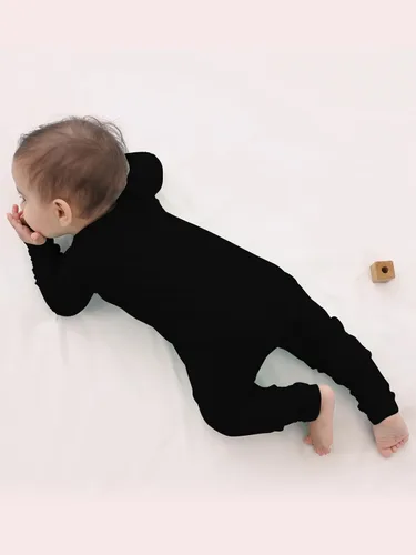 Miniatura 5 de GUISBY Pijama de rayón sin pies, manga larga con cremalleras de 2 vías, mamelucos para dormir