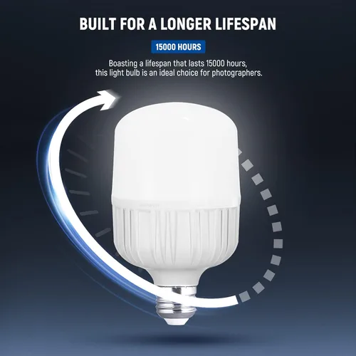 Miniatura 9 de NEEWER Bombillas LED E26 de 35 W, 2 paquetes, 3150 lúmenes/5700 K/CRI 93+/15000 h de vida útil, iluminación brillante para fotografía de video