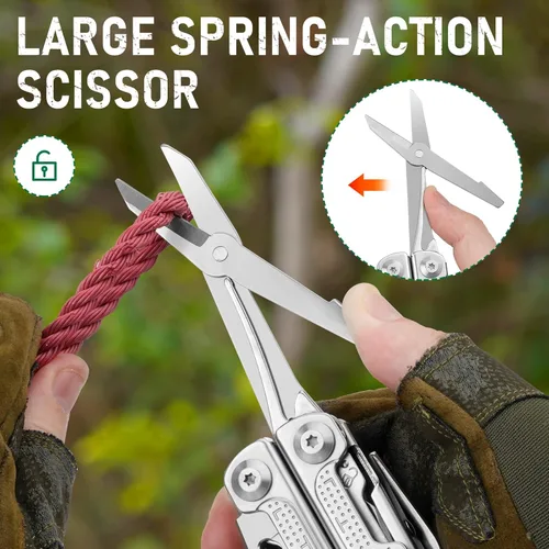 Miniatura 5 de BIBURY Multitools - Alicates Pro BI2049, alicates plegables multiherramienta con hoja de sierra grande, cortadores de alambre, multiherramienta