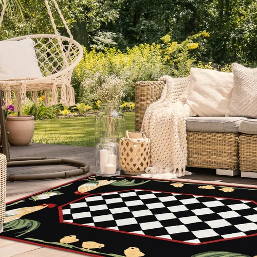Miniatura 22 de Liora Manne FRONTPORCH - Alfombra duradera copetuda a mano para interiores y exteriores, decoración de aves de jardín de transición