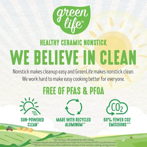 Miniatura 9 de GreenLife Soft Grip - Sartén antiadherente de cerámica saludable de 8 pulgadas, sin PFAS ni PFOA, apta para lavavajillas, sartén para tortilla