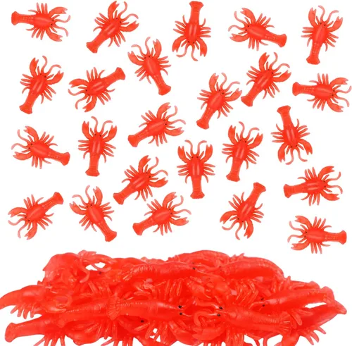 20 piezas de mini langosta con garra de cangrejo de cangrejo hervido suministros de fiesta suave TPR langosta modelos de alimentos falsos