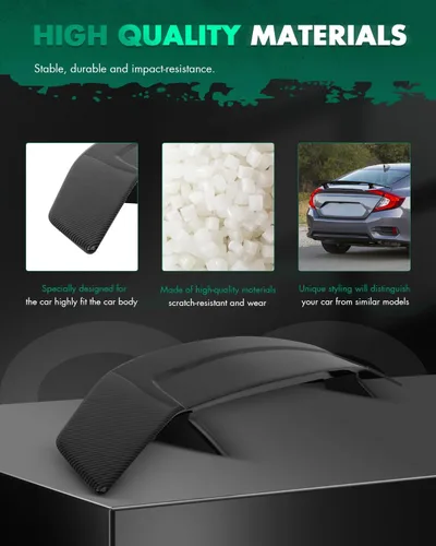 Miniatura 4 de SCITOO Spoiler Wing GT Style Universal 52" ABS Brillante Carbono Aspecto Trasero Alerón Alerón