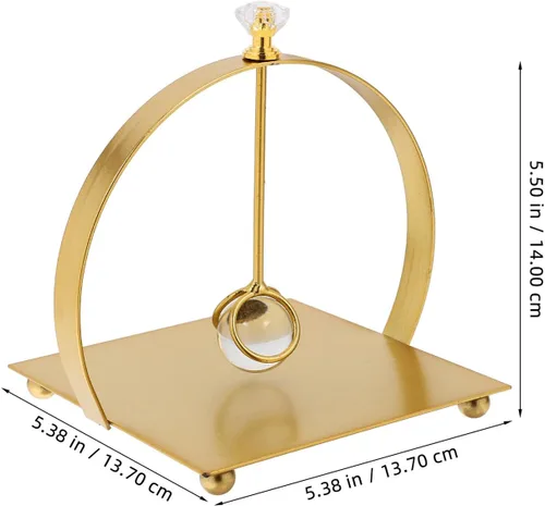 Miniatura 2 de Rustic Arc-shaped Napkin Holder with Weighted Arm, Metal Kitchen Paper Towel Holder for Dining Table, Gold Finish Tissue Dispenser for Home and