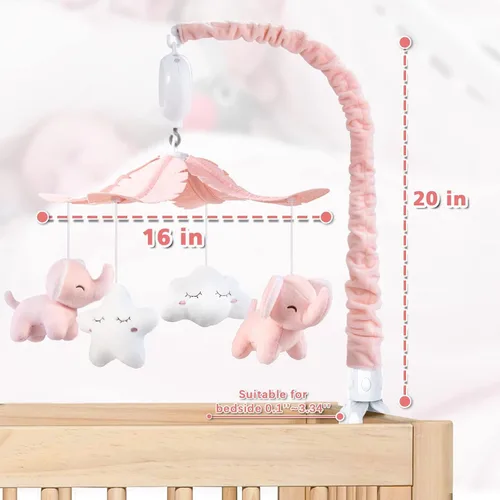 Miniatura 6 de FEISIKE Móvil de cuna para niñas y bebés con 3 modos de caja de música digital