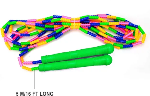 Miniatura 2 de Coolrunner Cuerda de saltar de 16 pies de largo (paquete de 2), cuerda de saltar holandesa doble, cuerda de saltar con cuentas suaves para niños