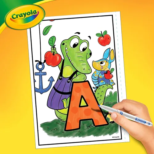 Miniatura 8 de Crayola Alpha Pets - Páginas para colorear y calcomanías, libro para colorear con números y alfabetos, regalo para niños, 96 páginas