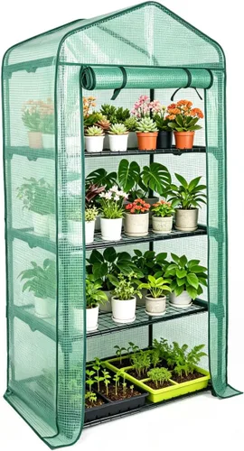 Miniatura 10 de Worth Garden - Invernadero portátil para interiores y exteriores, para plantas y jardinería, con tapa y puerta con cremallera enrollable Cubierta