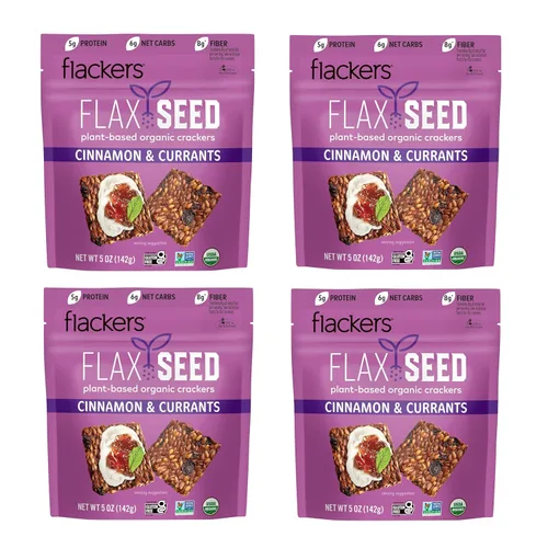 Miniatura 16 de Flackers Galletas de Multi-Semillas Cheeze-Pleaze Orgánicas, Paquete de 1 de 4 onzas, Sin Gluten, Sin GMO, Veganas, Botana Keto, 8g de Fibra, 3g