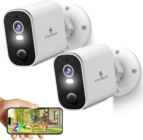 Cámaras de seguridad inalámbricas para exteriores 2K: Cámara WiFi alimentada por batería con detección de movimiento AI para el hogar - Visión