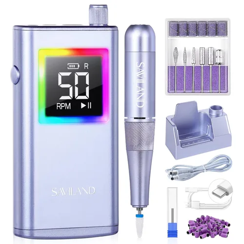 Miniatura 17 de SAVILAND Taladro de uñas eléctrico profesional de 50000 RPM: kit de taladro de uñas portátil 2026 para Nail Tech Arylic Nail Tools Elec