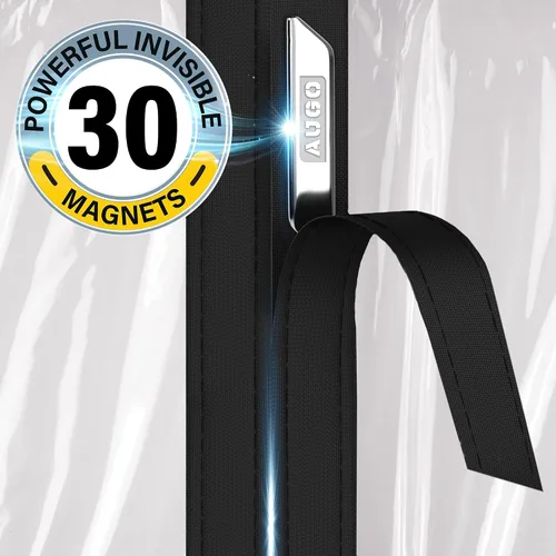 Miniatura 4 de AUGO Cortina de Puerta Magnética y Aislada Térmica - Cubierta de Puerta Transparente EVA para Invierno - Mantiene el Aire Caliente Adentro y el Aire