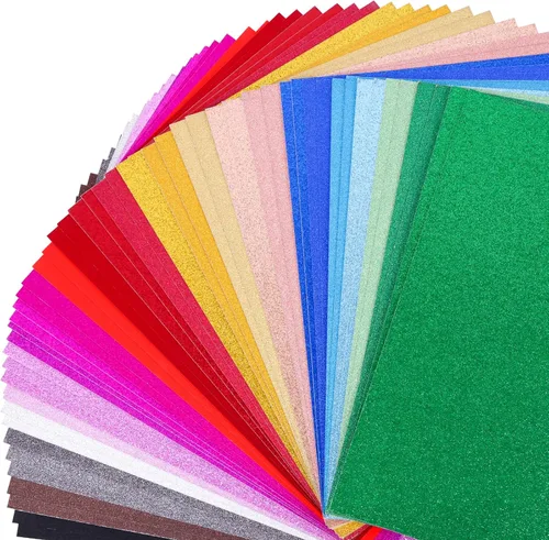 Miniatura 8 de Cartulina de Colores con Purpurina a Granel 150 hojas, 8.5" x 11" Cartulina Papel Brillante 25 Colores Surtidos Papel de Construcción, 250 GSM Papel