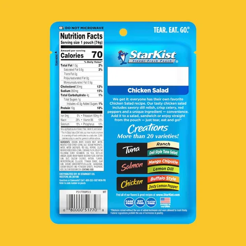 Miniatura 66 de StarKist Chicken Creations BOLD - Bolsa estilo búfalo (5 onzas, 12 unidades) Carne blanca totalmente cocida con alto contenido de proteínas, sin