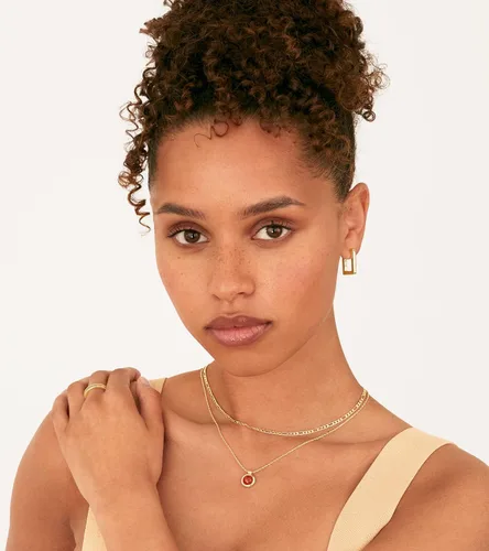 Miniatura 5 de PAVOI Aretes de aro de plata de ley 925 chapados en oro de 14 quilates Aretes de aro rectangulares geométricos de oro para mujer
