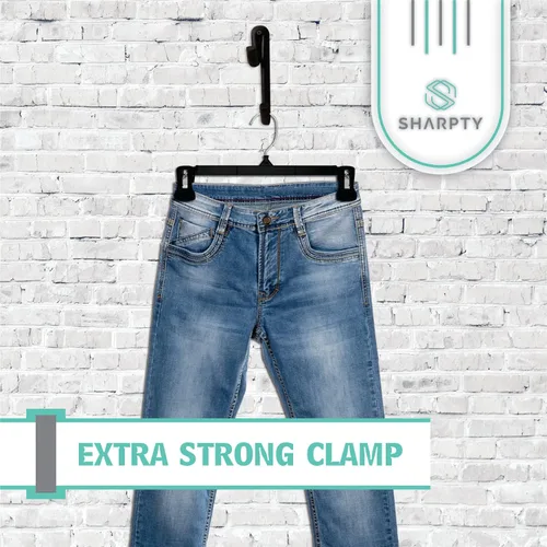Miniatura 4 de Perchas Sharpty para pantalones y faldas - Perchas de armario para pantalones cortos, camisas, jeans, vestidos, pantalones de vestir, abrigos, ropa