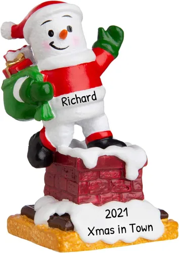 Miniatura 14 de Adorno personalizado para árbol de Navidad 2024 – Adorno de Navidad de la segunda Navidad de Papá Noel 2024 esperando para árbol de Navidad, adorno