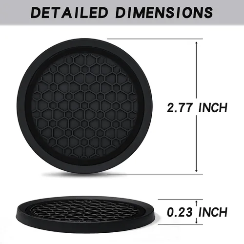 Miniatura 3 de Auprite Posavasos para tazas de coche, 2 unidades de 2.77 pulgadas Posavasos universales para portavasos de coche, alfombrillas antideslizantes