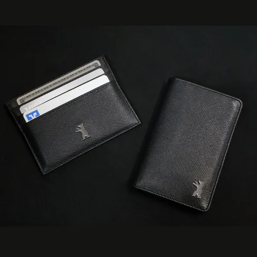 Miniatura 3 de BERLINER BAGS Funda de piel prémium para tarjetas, tarjetero con bloqueo RFID para hombres y mujeres, Negro -, Minimalista