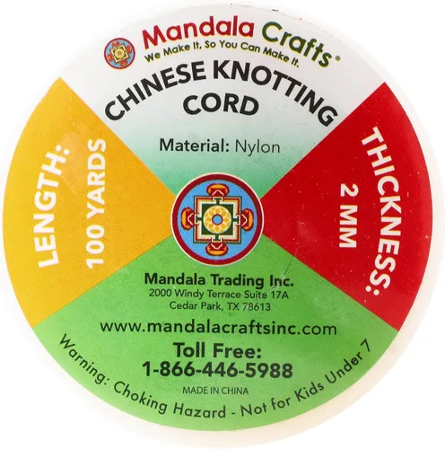Miniatura 3 de Mandala Crafts Cordón de Satén de Nailon 2mm Cordón Rattail Champagne - 100 Yardas Cordón de Nailon Chino para Nudos Cordón de Seda Cola de Rata