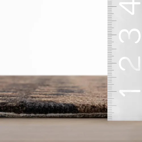Miniatura 3 de Dash & Albert Paint Chip Hand Micro Hooked Wool Rug, 2' X 3', Bark Abstract