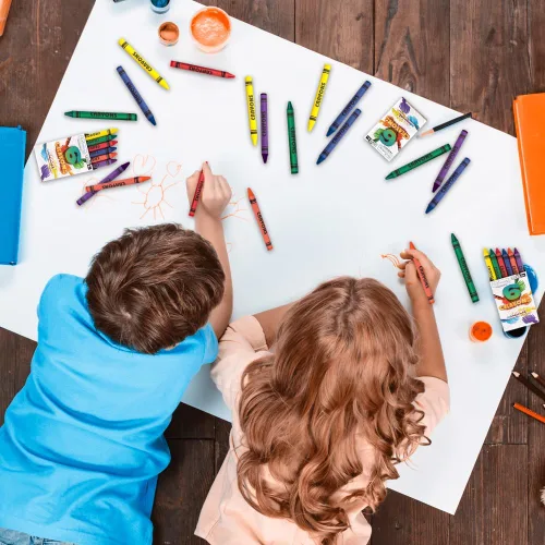 Miniatura 6 de ArtCreativity Paquetes de crayones a granel, 25 juegos de 6 paquetes, total 150 crayones a granel, paquetes individuales no tóxicos para niños