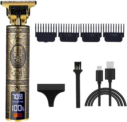 Miniatura 55 de Cortadora de pelo profesional para hombres y mujeres, inalámbrica, recargable, recortadora de pelo, kit de aseo de corte de cuerpo de metal