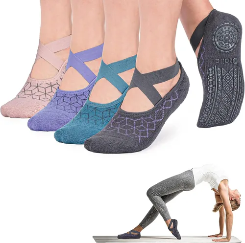 Miniatura 103 de Ozaiic - Calcetines de yoga para mujer con correas y agarres antideslizantes, ideales para pilates, Pure Barre, ballet, danza y entrenamiento