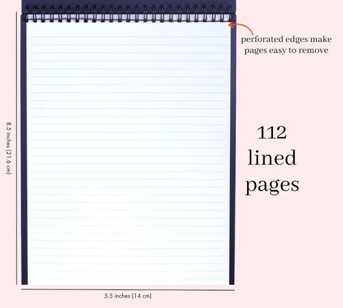 Miniatura 5 de Kate Spade New York Cuaderno Grande de Rayado Universitario, Cuaderno de Espiral Superior con 160 Páginas, Bloc de Escritura de 11.75" x 8.5", Rayas