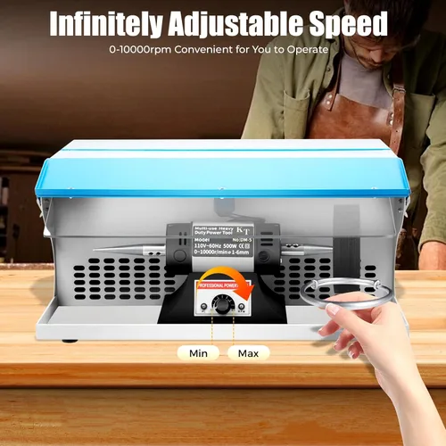 Miniatura 2 de Máquina pulidora de pulido de mesa 110 V Pulidor de joyas Colector de polvo y luz 8000RPM 200W, pulidor de joyería para pulir joyas