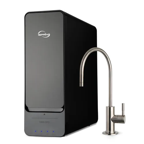 Miniatura 11 de iSpring RO500-BN, Sistema de filtro de agua por ósmosis inversa sin tanque, certificado NSF, 500 GPD de flujo rápido, grifo de níquel cepillado