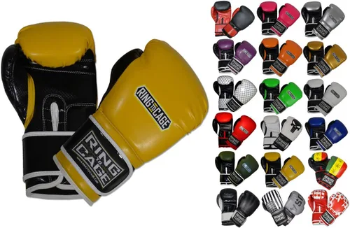 Miniatura 9 de Guantes de boxeo para entrenamiento de gimnasio Verde neón/negro