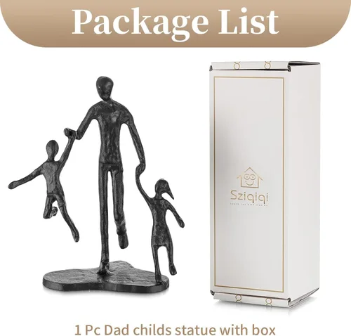 Miniatura 8 de Regalos de cumpleaños para papá de Sziqiqi - Estatua de hierro de amor entre padre e hijo, escultura para decoración del día del padre, boda