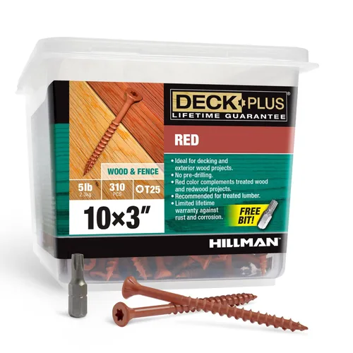 Miniatura 21 de Deck Plus Tornillos para Madera Exterior y Cercas con Revestimiento Epoxi de 2-1/2 Pulgadas #10 x 2-1/2" Torx/Star Drive Incluido Rosca Gruesa, Verde