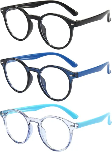 Miniatura 3 de Gafas de bloqueo de luz azul para niños, paquete de 3 lentes de lectura para computadora con bloqueo de luz azul para niños y niñas de 3 a 11 años