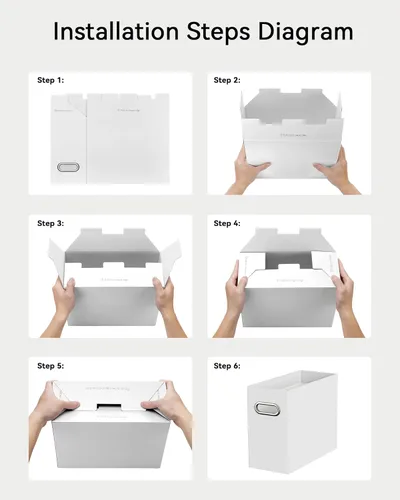 Miniatura 5 de Oterri Caja organizadora de archivos de cartón para colgar carpetas de archivos, tamaño carta, caja de archivos para escritorio de computadora